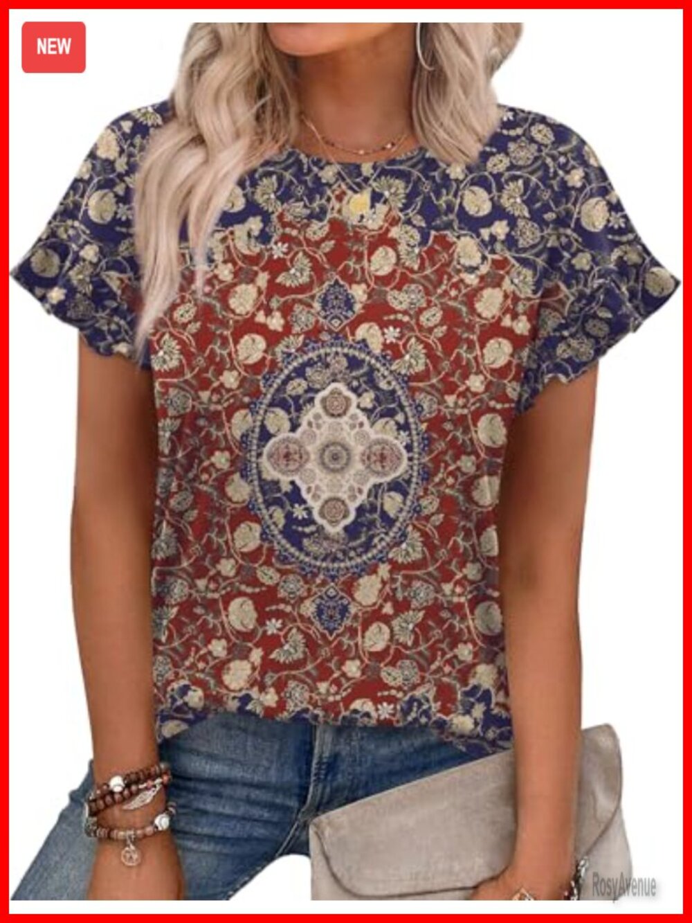 Ruffle Cap Sleeve Tunic Top Soft Lightweight Stretchable Summer Blouse